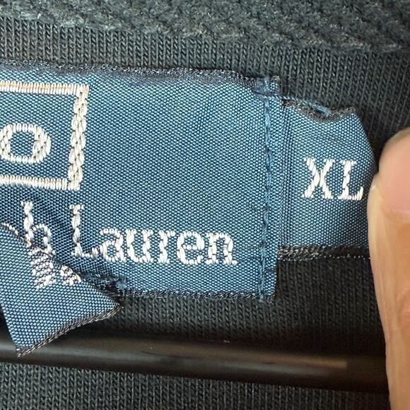 Polo Ralph Lauren Hoodie Jacket XL Mens Black Big Pony Embroidery Button-Up - Picture 7 of 9